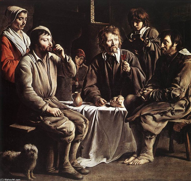 WikiOO.org - Encyclopedia of Fine Arts - Maľba, Artwork Mathieu Le Nain - The Peasant Meal