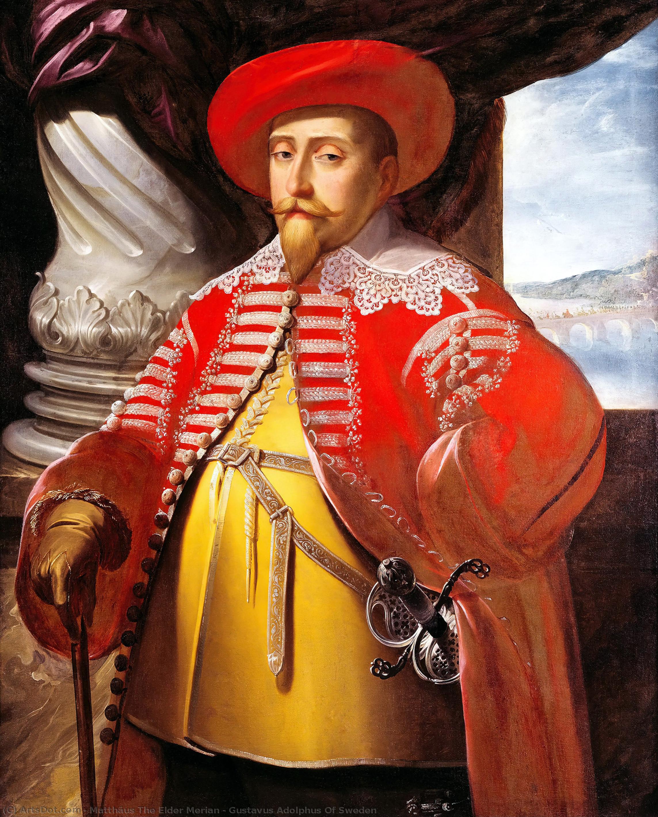 Wikioo.org - The Encyclopedia of Fine Arts - Painting, Artwork by Matthäus The Elder Merian - Gustavus Adolphus Of Sweden