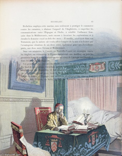WikiOO.org - Encyclopedia of Fine Arts - Maalaus, taideteos Maurice Leloir - Armand-jean Du Plessis, Cardinal De Richelieu