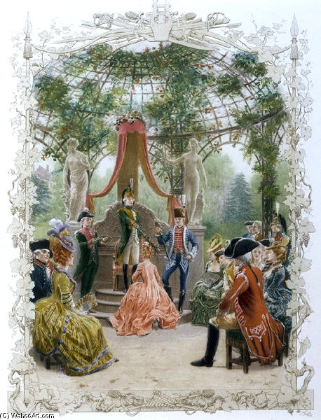 WikiOO.org - Encyclopedia of Fine Arts - Maľba, Artwork Maurice Leloir - Masonic Initiation Ceremony Of A Lady Freemason