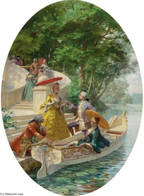 WikiOO.org - Enciclopédia das Belas Artes - Pintura, Arte por Maurice Leloir - The Boating Party