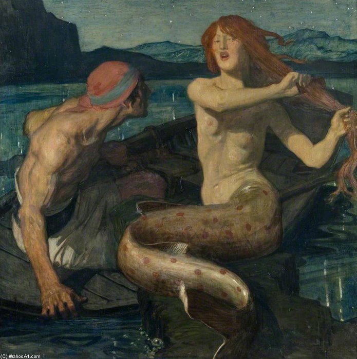 Wikioo.org - The Encyclopedia of Fine Arts - Painting, Artwork by Maurice William Greiffenhagen - Mermaid