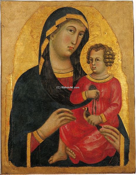 Wikioo.org – L'Encyclopédie des Beaux Arts - Peinture, Oeuvre de Memmo Di Filippuccio - Madone et  jésus christ  enfant