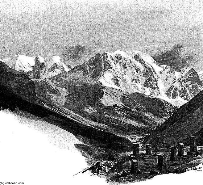 WikiOO.org - 百科事典 - 絵画、アートワーク Michael Zeno Diemer - グルジアにおけるMTシュハラ山