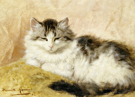 Wikioo.org – L'Enciclopedia delle Belle Arti - Pittura, Opere di Henriette Ronner Knip - un gatto