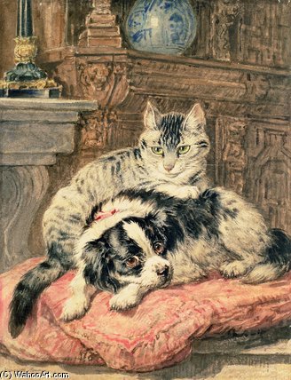 Wikioo.org - The Encyclopedia of Fine Arts - Painting, Artwork by Henriette Ronner Knip - Playtime