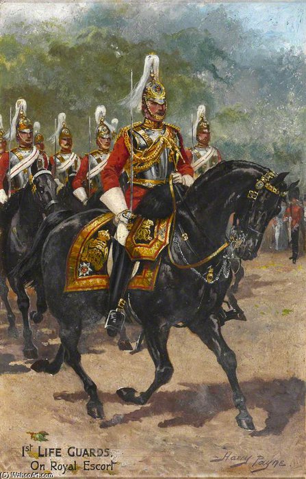 Wikioo.org - The Encyclopedia of Fine Arts - Painting, Artwork by Harry Payne - 1st Life Guards, On Royal Escort