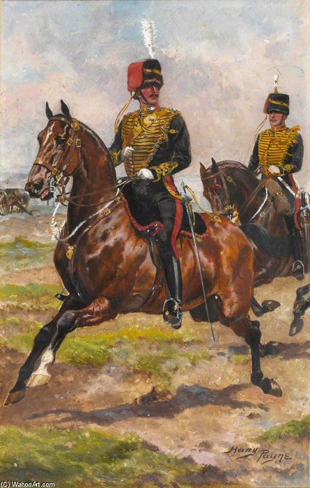 Wikioo.org - The Encyclopedia of Fine Arts - Painting, Artwork by Harry Payne - A Mounted Officer And Trooper Of Royal Horse Artillery