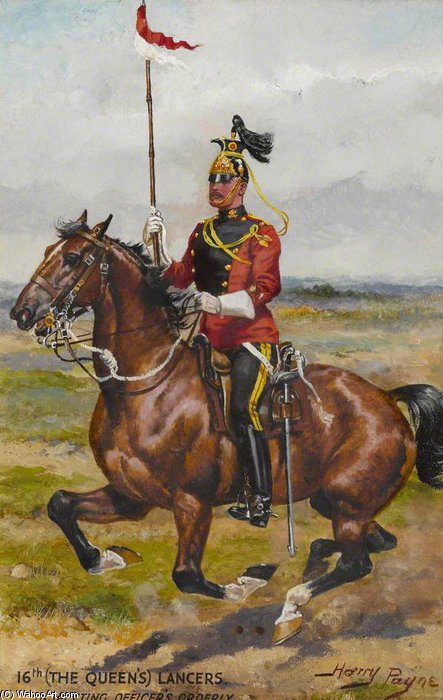 Wikioo.org - The Encyclopedia of Fine Arts - Painting, Artwork by Harry Payne - The Queen’s Lancers