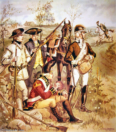 WikiOO.org - Encyclopedia of Fine Arts - Maľba, Artwork Henry Alexander Ogden - American Continental Army -