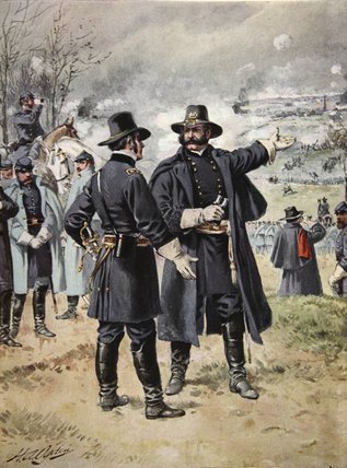 WikiOO.org - 백과 사전 - 회화, 삽화 Henry Alexander Ogden - General Burnside At The Battle Of Fredericksburg