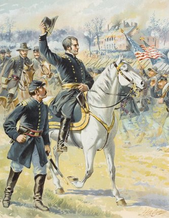 WikiOO.org - Encyclopedia of Fine Arts - Maľba, Artwork Henry Alexander Ogden - Major General Hooker At The Battle