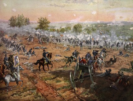 Wikioo.org - The Encyclopedia of Fine Arts - Painting, Artwork by Henry Alexander Ogden - The Battle Of Gettysburg