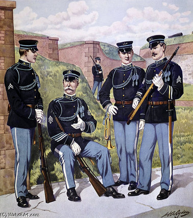 WikiOO.org - Encyclopedia of Fine Arts - Schilderen, Artwork Henry Alexander Ogden - U.S. Infantry Full Dress