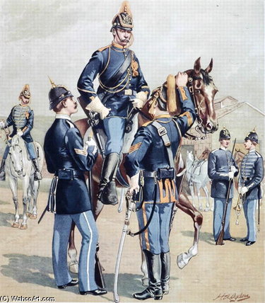 WikiOO.org - Encyclopedia of Fine Arts - Maľba, Artwork Henry Alexander Ogden - Us Cavalry And Infantry