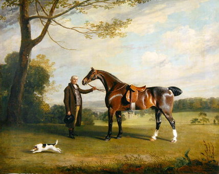 WikiOO.org - Encyclopedia of Fine Arts - Schilderen, Artwork Henry Bernard Chalon - The Earl Of Shrewsbury's Groom Holding A Hunter