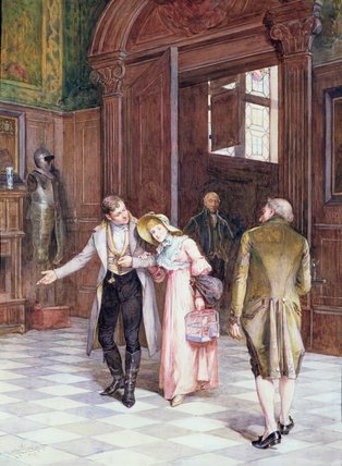 Wikioo.org - The Encyclopedia of Fine Arts - Painting, Artwork by Henry Gillard Glindoni - Crossing The Threshold