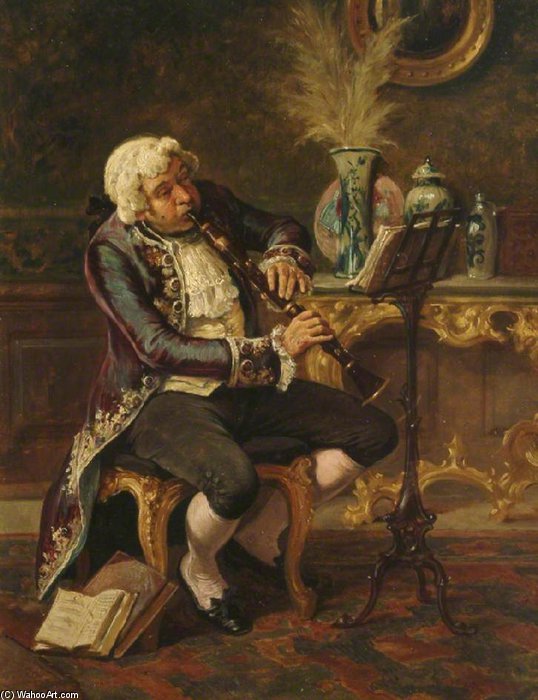 WikiOO.org - Encyclopedia of Fine Arts - Lukisan, Artwork Henry Gillard Glindoni - The Musician