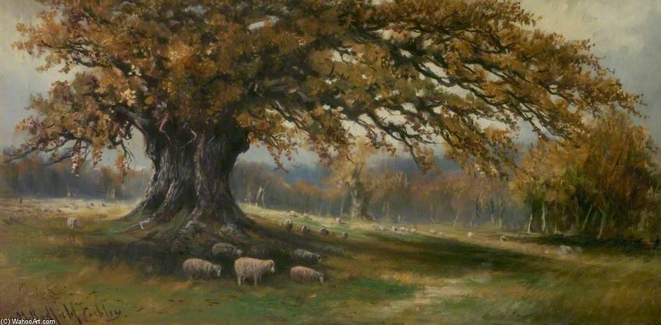 WikiOO.org - Encyclopedia of Fine Arts - Målning, konstverk Henry Hadfield Cubley - Autumn, Albury Park, Surrey