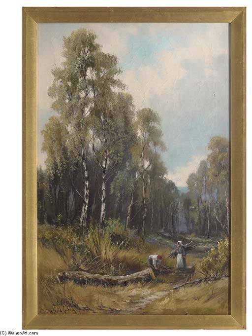 Wikioo.org - The Encyclopedia of Fine Arts - Painting, Artwork by Henry Hadfield Cubley - Spring Time In The Woods, Wall Grange