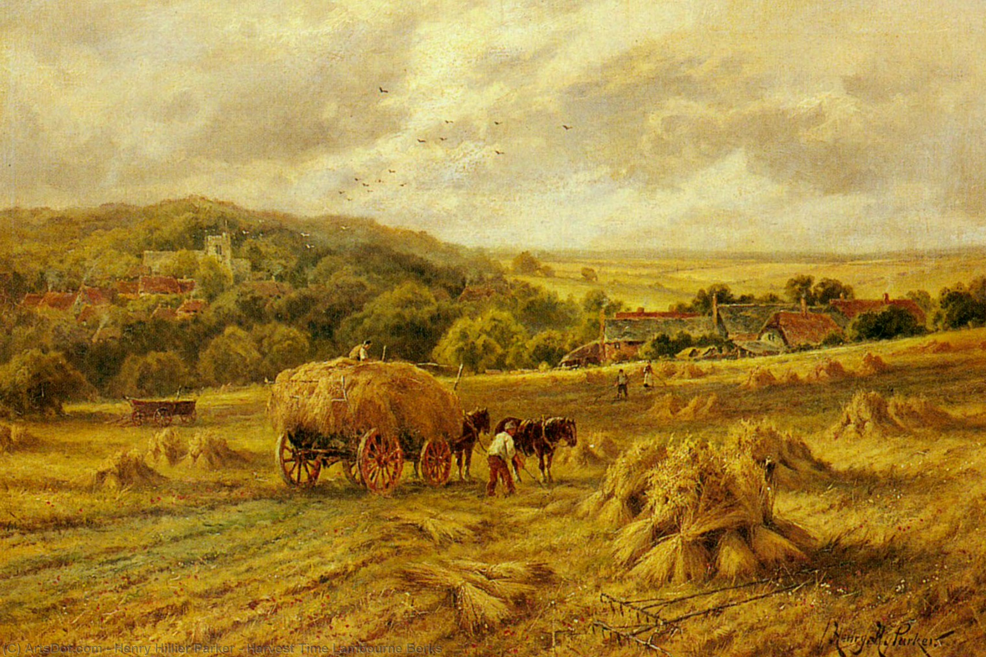 WikiOO.org - 백과 사전 - 회화, 삽화 Henry Hillier Parker - Harvest Time Lambourne Berks