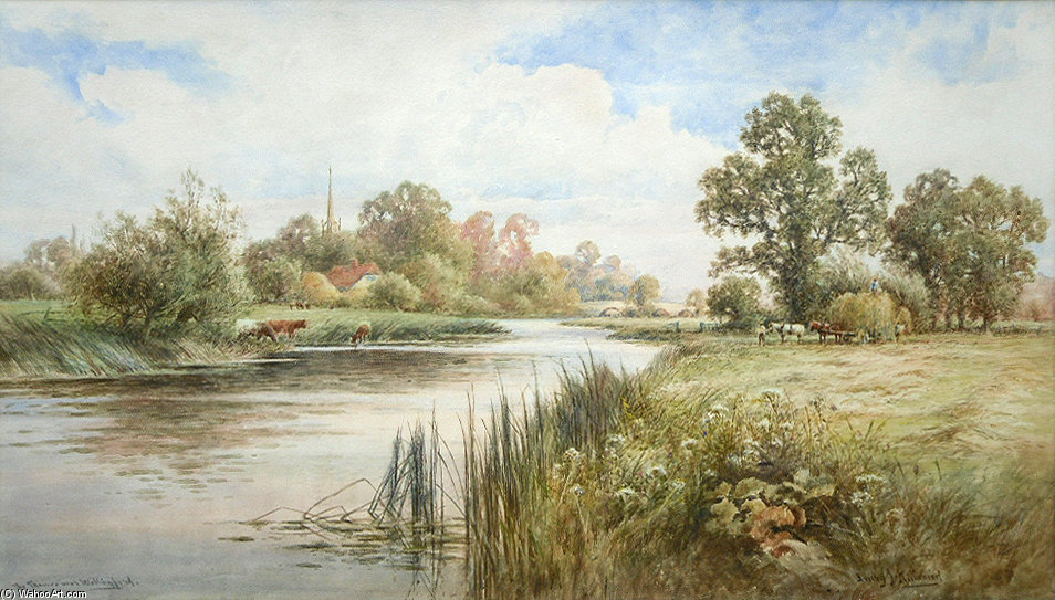 Wikioo.org - The Encyclopedia of Fine Arts - Painting, Artwork by Henry John Kinnaird - Thames At Wallingford