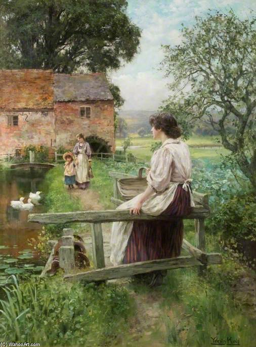Wikioo.org - The Encyclopedia of Fine Arts - Painting, Artwork by Henry John Yeend King - By A Water Mill