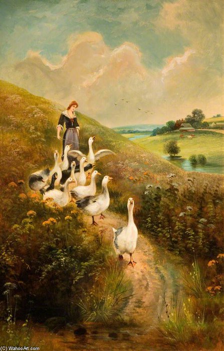 WikiOO.org - Encyclopedia of Fine Arts - Målning, konstverk Henry John Yeend King - Goose Girl