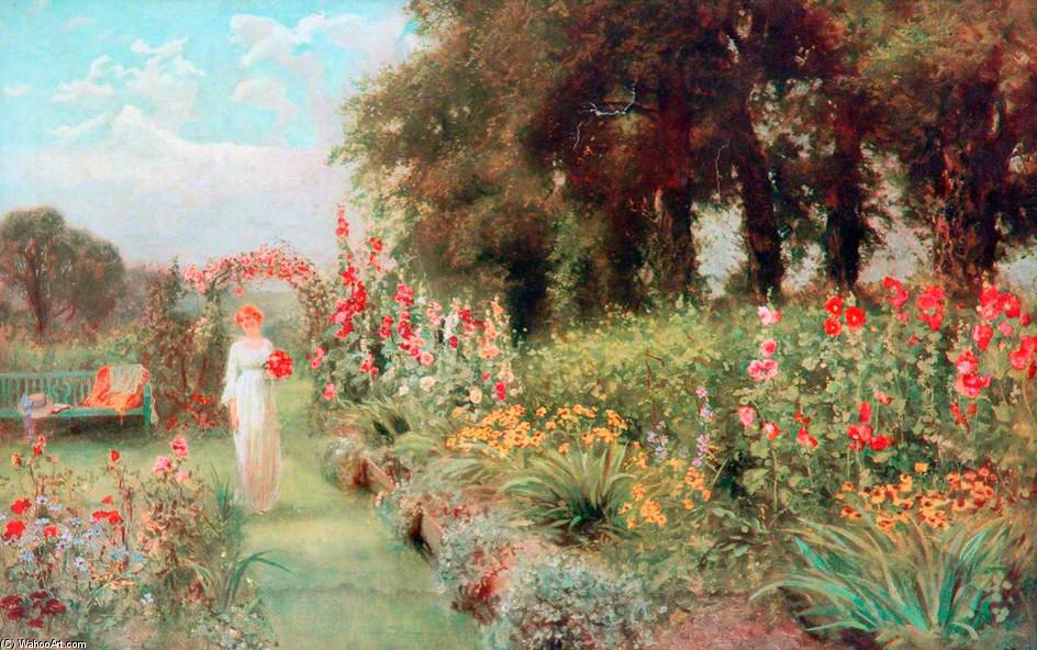 Wikioo.org - The Encyclopedia of Fine Arts - Painting, Artwork by Henry John Yeend King - My Lady's Garden