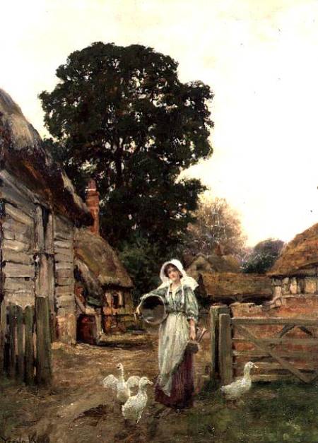 Wikioo.org - The Encyclopedia of Fine Arts - Painting, Artwork by Henry John Yeend King - The Dairy Maid (board)