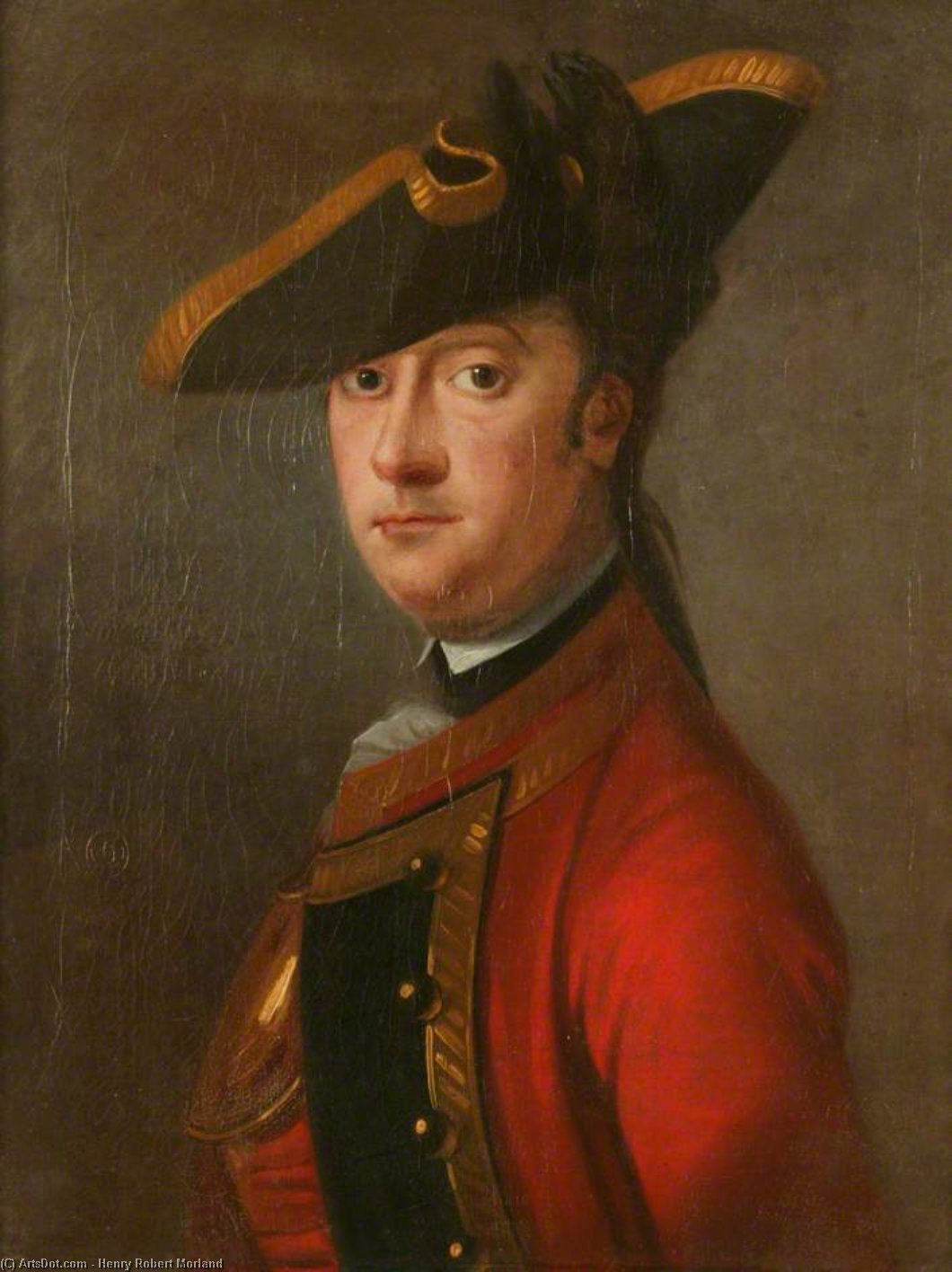 WikiOO.org - Güzel Sanatlar Ansiklopedisi - Resim, Resimler Henry Robert Morland - Portrait Of An Officer Of The Foot Guards