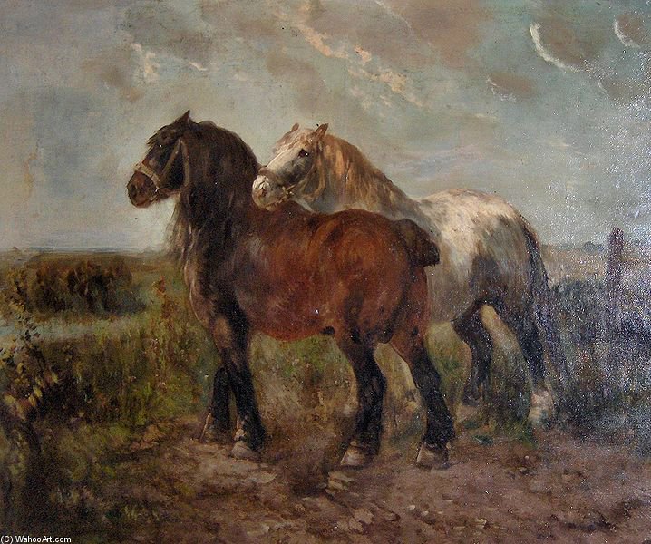 Wikioo.org - The Encyclopedia of Fine Arts - Painting, Artwork by Henry Schouten - Brabant Draught Horses