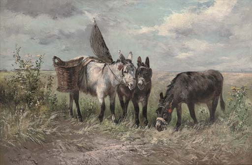 Wikioo.org - The Encyclopedia of Fine Arts - Painting, Artwork by Henry Schouten - The Fisherman's Donkeys
