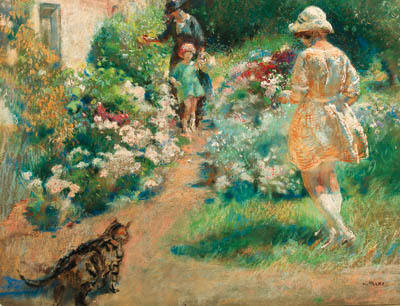 WikiOO.org - Encyclopedia of Fine Arts - Maľba, Artwork Henry Tonks - Gathering Flowers