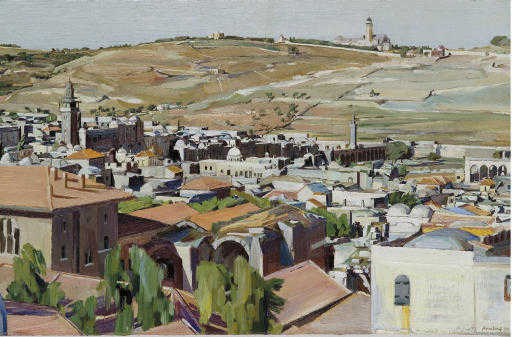 Wikioo.org - The Encyclopedia of Fine Arts - Painting, Artwork by Henry Tonks - Jerusalem From Mount Olives