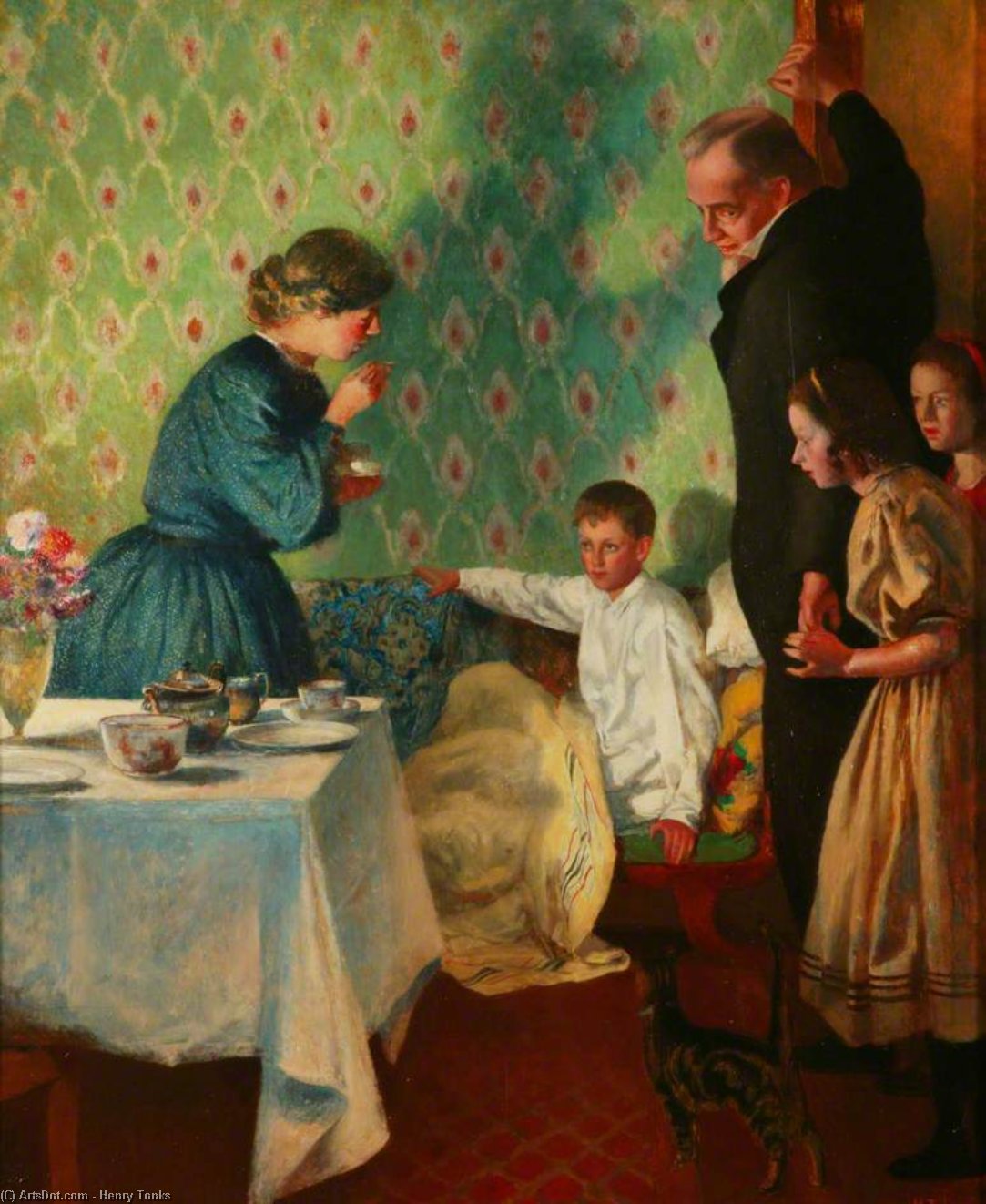 Wikioo.org - The Encyclopedia of Fine Arts - Painting, Artwork by Henry Tonks - The Little Invalid