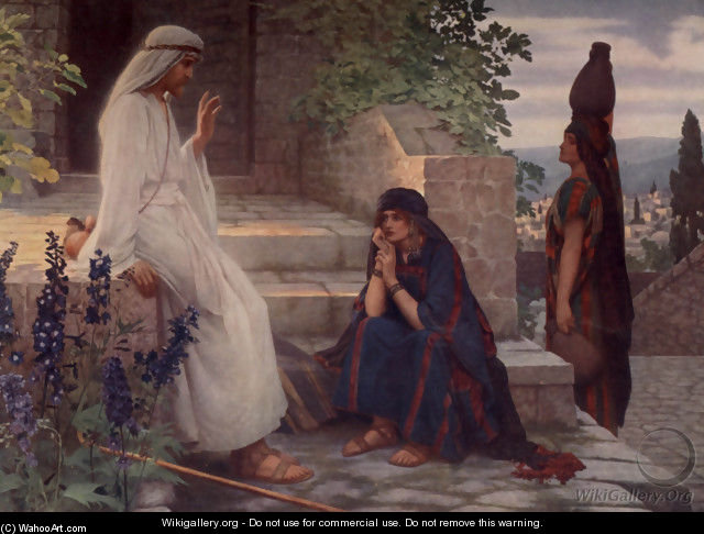 Wikioo.org - The Encyclopedia of Fine Arts - Painting, Artwork by Herbert Gustav Schmalz - Christ At Bethany
