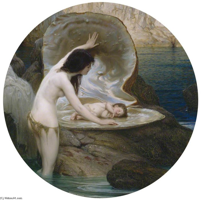 WikiOO.org - Encyclopedia of Fine Arts - Maľba, Artwork Herbert James Draper - A Water Baby