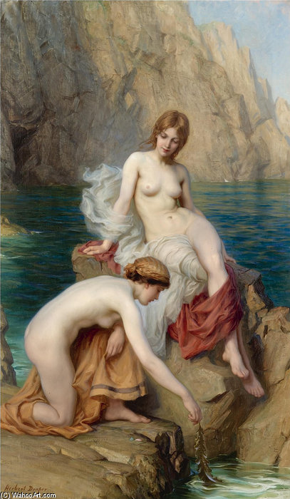 WikiOO.org - Encyclopedia of Fine Arts - Maleri, Artwork Herbert James Draper - By Summer Seas