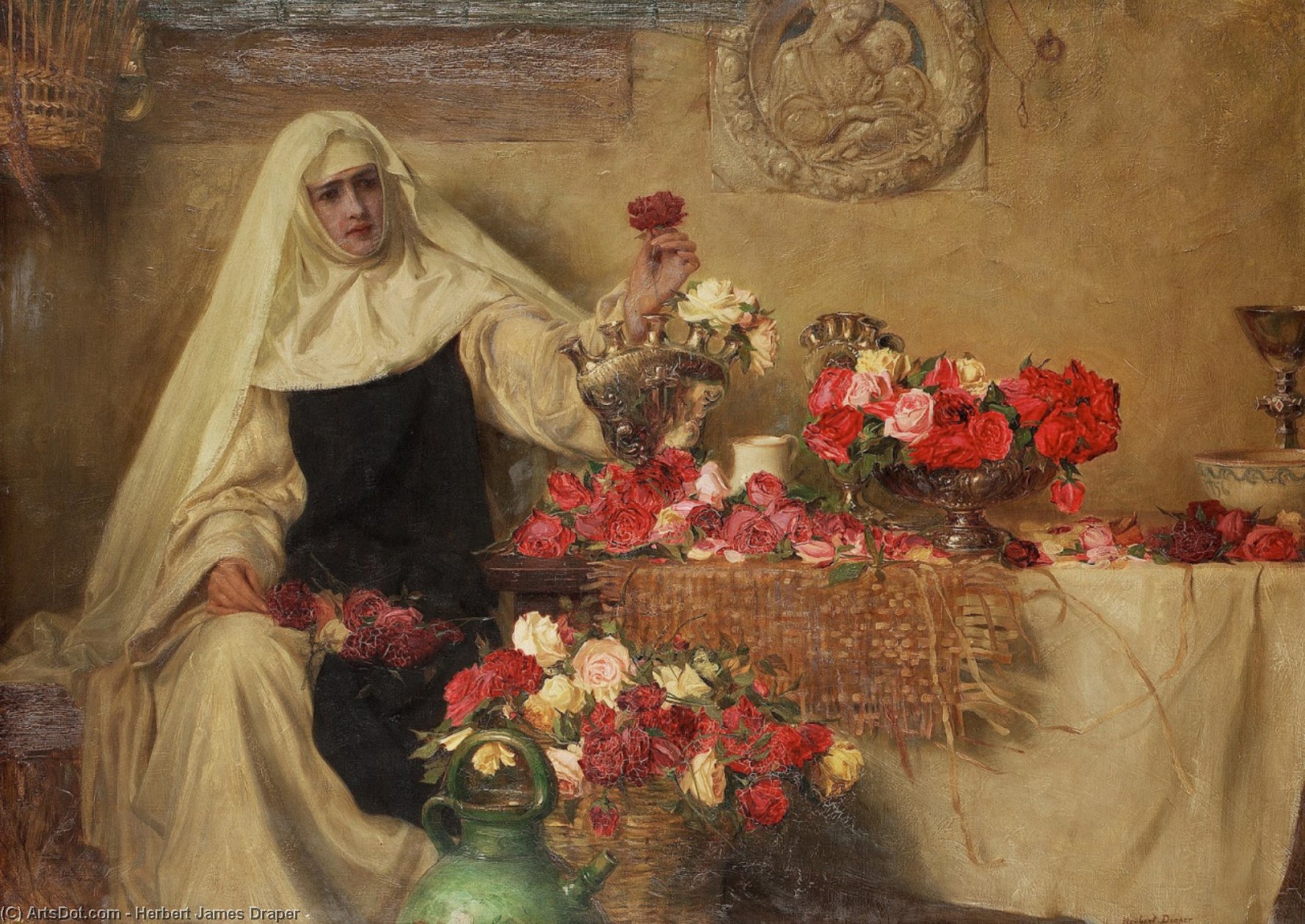 WikiOO.org - אנציקלופדיה לאמנויות יפות - ציור, יצירות אמנות Herbert James Draper - For Saint Dorothea's Day