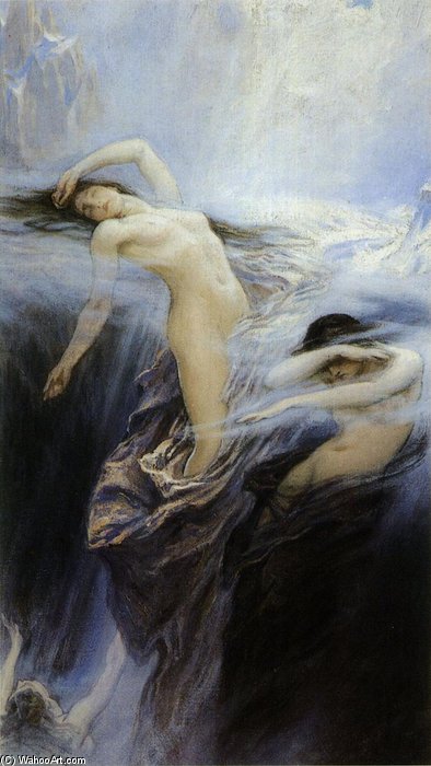 Wikioo.org - The Encyclopedia of Fine Arts - Painting, Artwork by Herbert James Draper - Study For Clyties Of The Mist