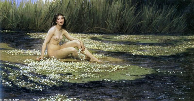 Wikioo.org – La Enciclopedia de las Bellas Artes - Pintura, Obras de arte de Herbert James Draper - La ninfa del agua