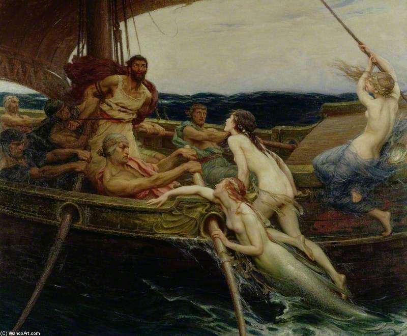 WikiOO.org - Encyclopedia of Fine Arts - Maľba, Artwork Herbert James Draper - Ulysses And The Sirens -