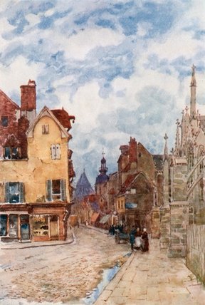Wikioo.org - The Encyclopedia of Fine Arts - Painting, Artwork by Herbert Menzies Marshall - A Street In Troyes