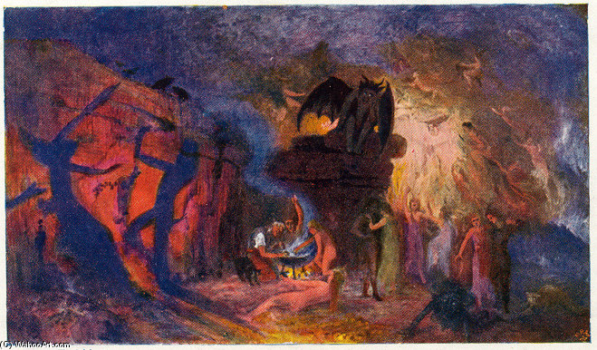 WikiOO.org - Енциклопедія образотворчого мистецтва - Живопис, Картини
 Hermann Hendrich - Witches' Dance