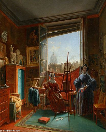 WikiOO.org - Енциклопедия за изящни изкуства - Живопис, Произведения на изкуството Hortense Haudebourt Lescot - Atelier À Paris