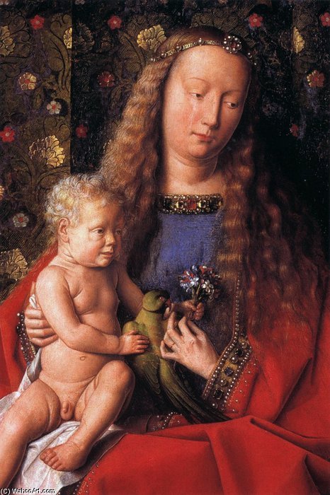Wikioo.org - The Encyclopedia of Fine Arts - Painting, Artwork by Hubert Van Eyck - The Madonna With Canon Van Der Paele