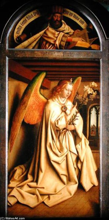 Wikioo.org - The Encyclopedia of Fine Arts - Painting, Artwork by Hubert Van Eyck - Angel Annunciate