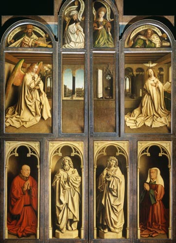 WikiOO.org - Enciklopedija dailės - Tapyba, meno kuriniai Hubert Van Eyck - Exterior Of Left And Right Panels Of The Ghent Altarpiece