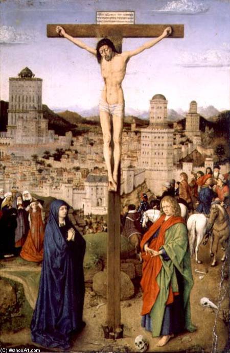 Wikioo.org - สารานุกรมวิจิตรศิลป์ - จิตรกรรม Hubert Van Eyck - The Crucifixion